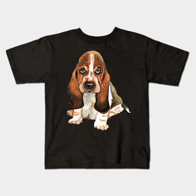 Basset Hound Kids T-Shirt by FUNNY LIFE